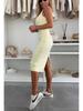 Summer Solid Color Two-Piece Set: Spaghetti Strap Dress with Cardigan