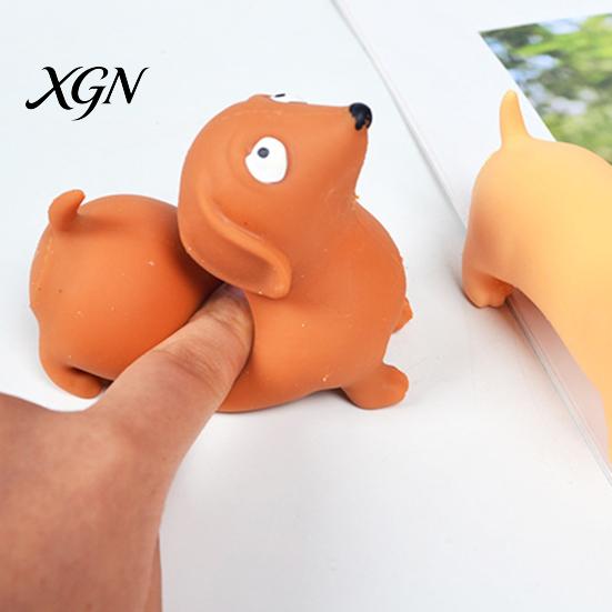 Dackel Quietschespielzeug Mini Stressabbau Simulierte Hunde Fidget Sensorisches Gadget Weiche Dehnbare Tierform Haus Büro Schreibtisch