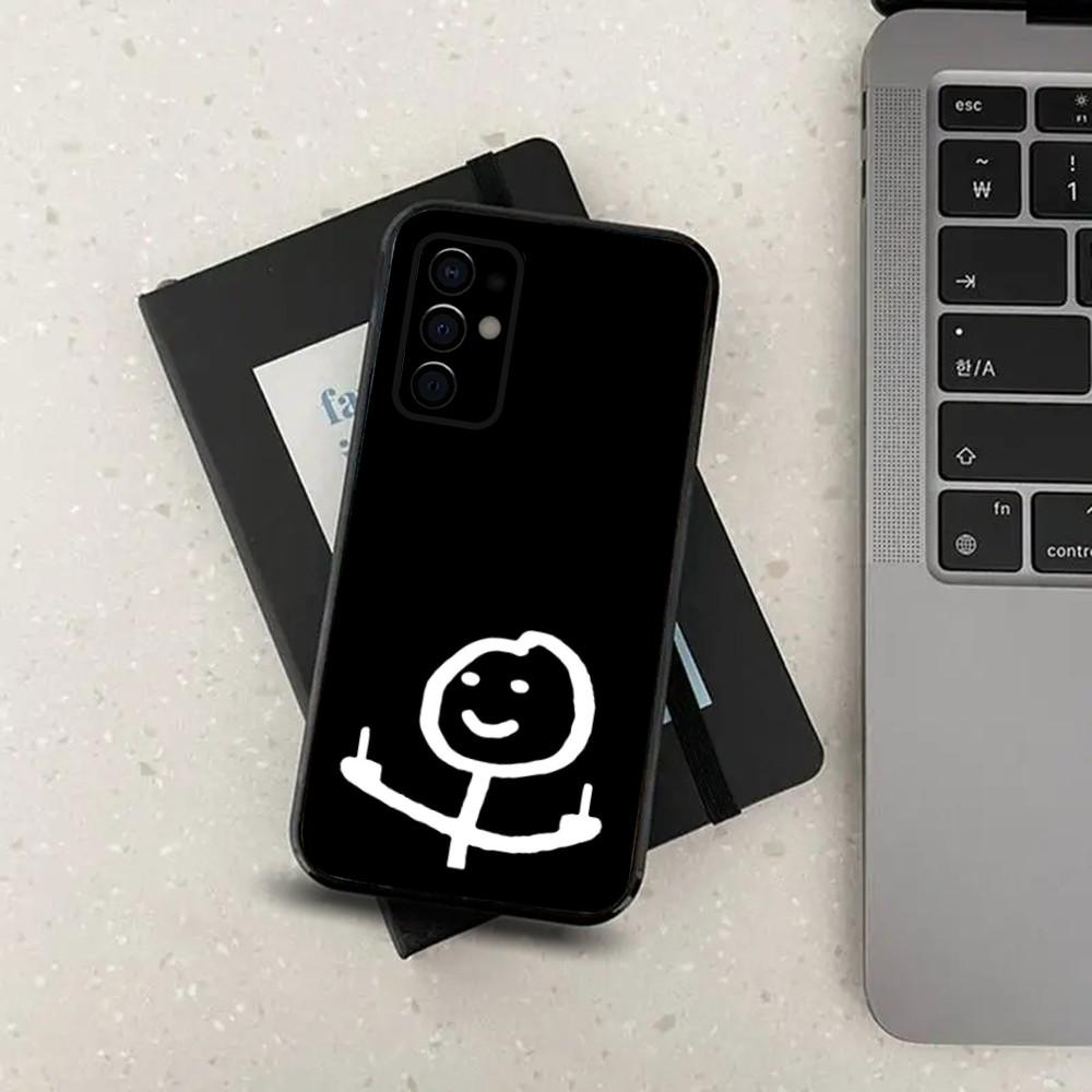 Funny Man Middle Finger Phone Case For Samsung S24,S21,S22,S23,S30,Ultra,S20,Plus,Fe,Lite,Note,10,9,5G Black Soft Cover