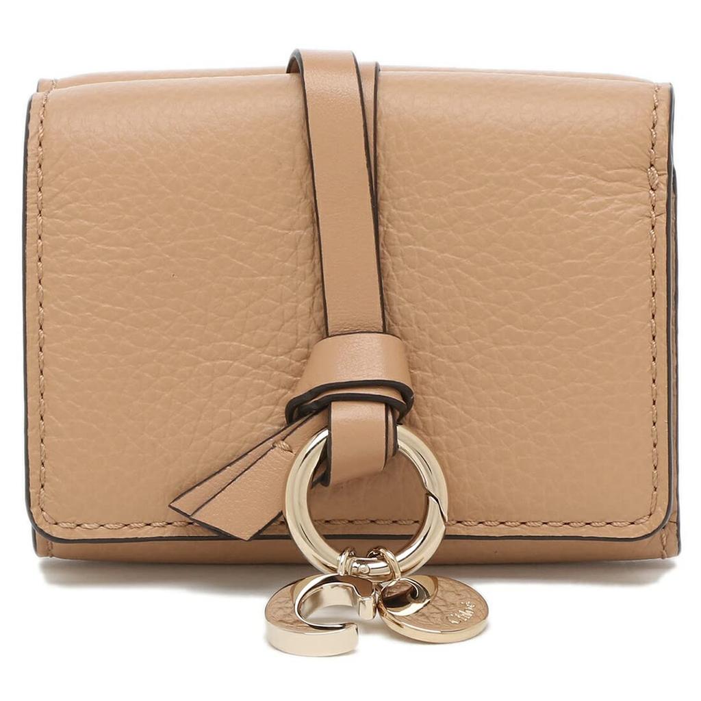 Chloe Alphabet Mini CHC21WP946 F57 26X Tri-fold Wallet, Beige, Women's, [Used]