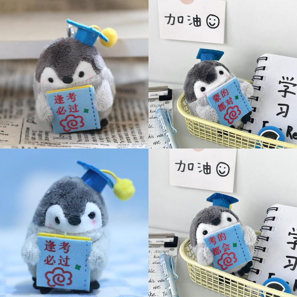 Adorable Penguin Plush Toy Motivational Graduation Gift For Students 8cm Short Plush
