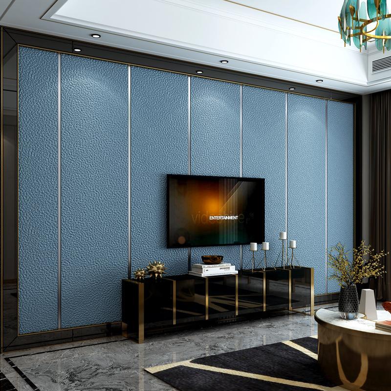 Neue moderne minimalistische und luxuriöse Vliestapete Schlafzimmer Wohnzimmer einfarbig gestreift TV-Hintergrundwand verdickte Tapete