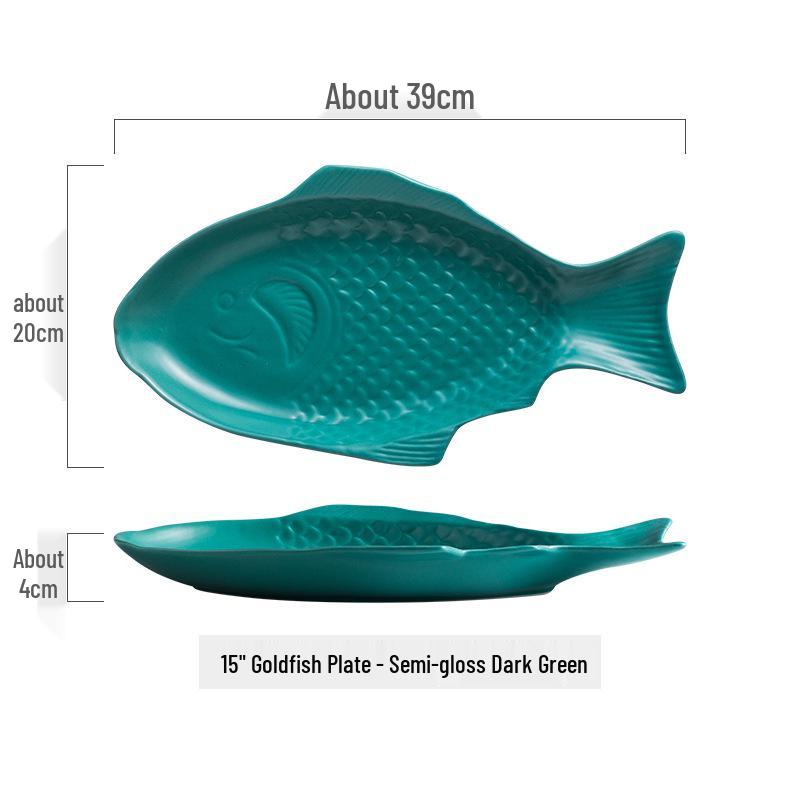 Nordic Style Ceramic Fish Plate for Breakfast & Western Cuisine