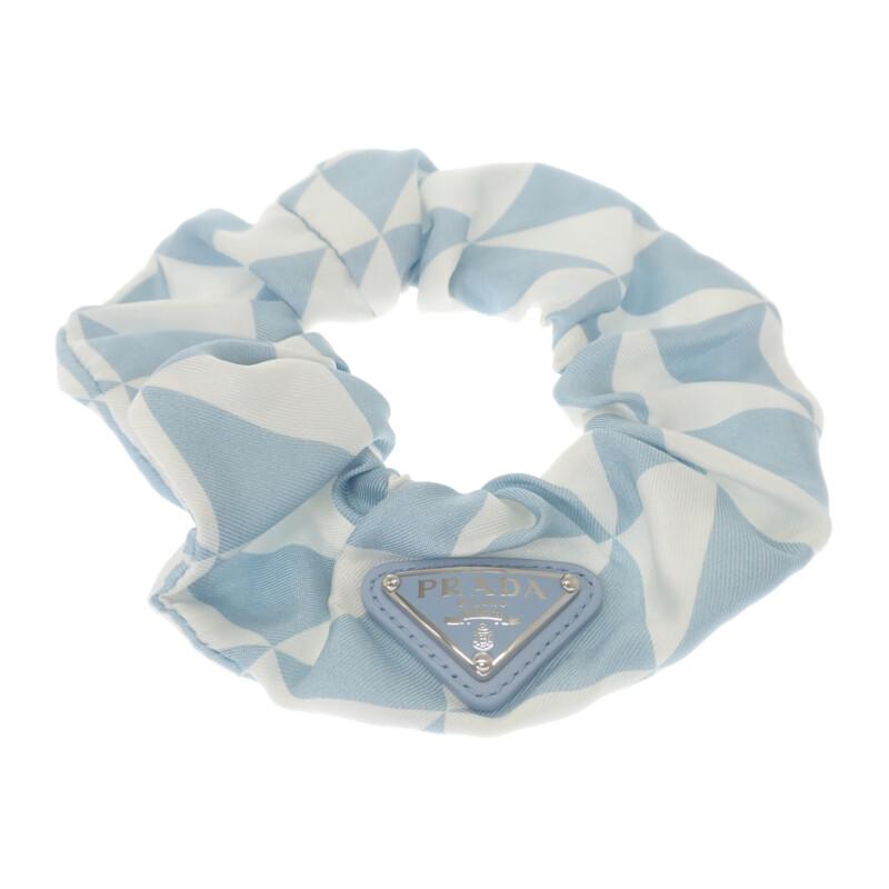 PRADA  1IF015_2DTP_F0X24 hair accessory blue/white silk Women