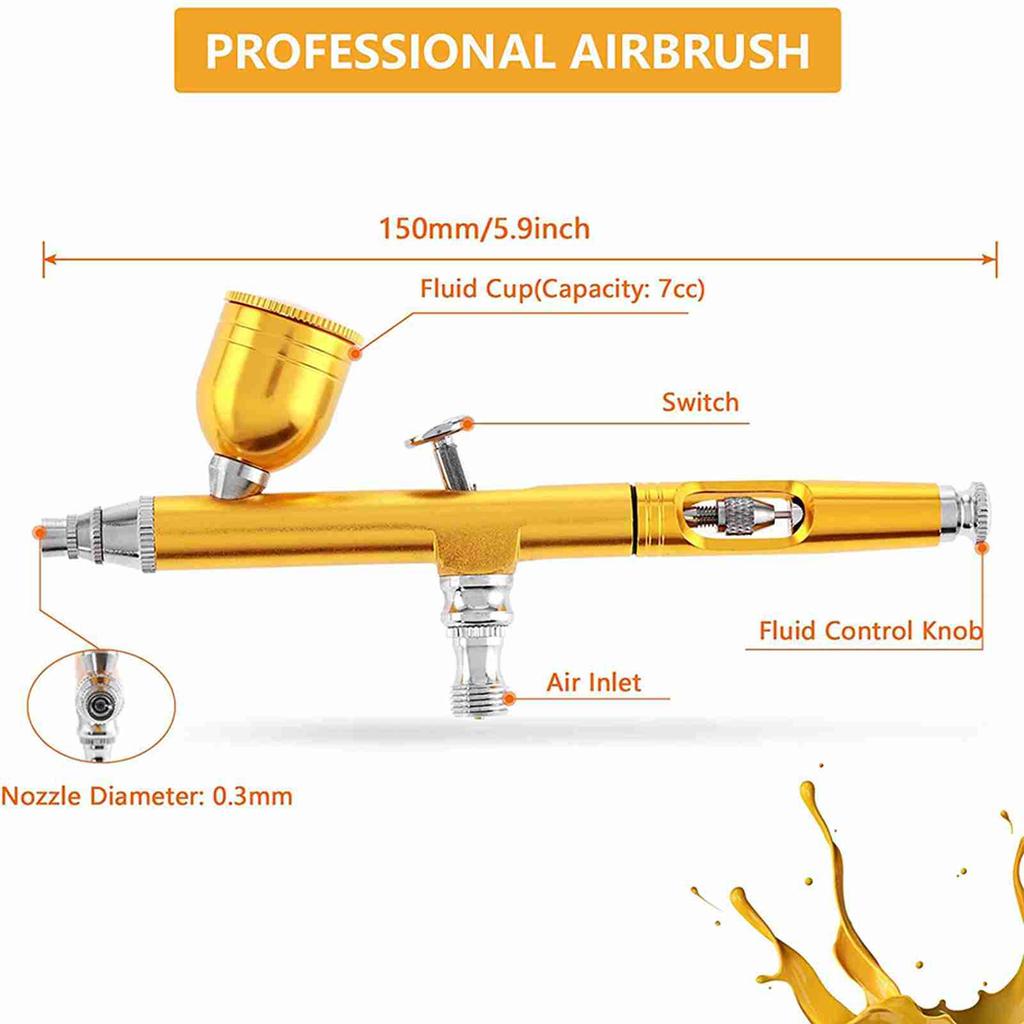 Airbrush Portable Handheld Airbrush Gun Accessories 0.3mm Nozzle for FX Makeup Tattoo Painting