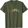 Retro Bicycle Heartbeat Racing Cyclist Bicycle Pulse Line Tshirt Fashionable Casual Comfortable Shortsleeved Tshirt
