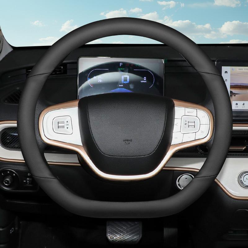 For Kaiyi Shiyue Car Auto Steering Wheel Cover Wrap Leather Ultra-thin Anti Slip Car Handle Covers 4 Season Interior Accessories