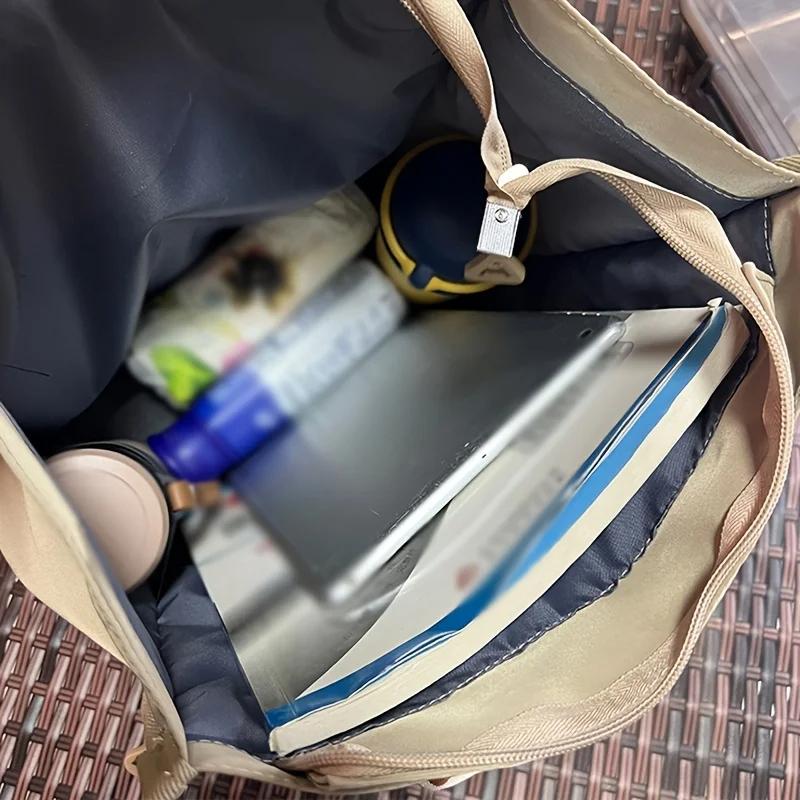 Oxford Draagtas met Grote Capaciteit, Multi-Pocket, Ritssluiting, School Werktas, Machinewasbaar voor Studenten, Boeken