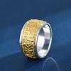 Men's 999 Sterling Silver Rotatable Mantra Ring - Personalized Index Finger Gift