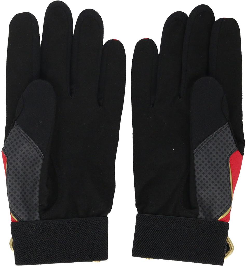 adidas Baseball Batting Size Red and Gold LBG854 Gloves, 23, Warm, (6482), Large,