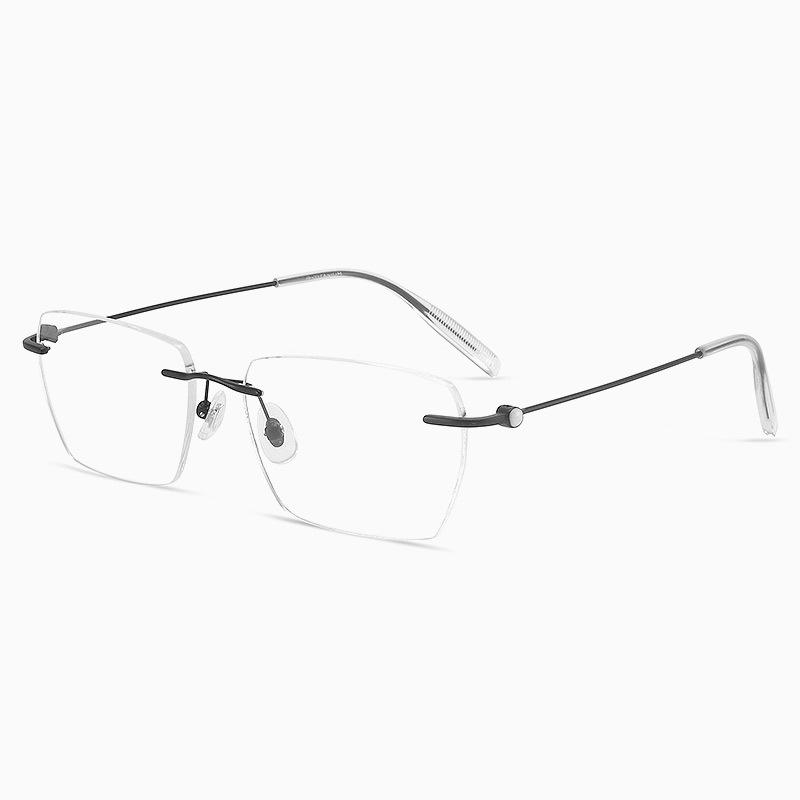 

Brand Designer Replica Luxury Rimless Eyeglasses Ultra-light Pure Titanium Square Frameless Glasses Men Women Rimless Frame чорний