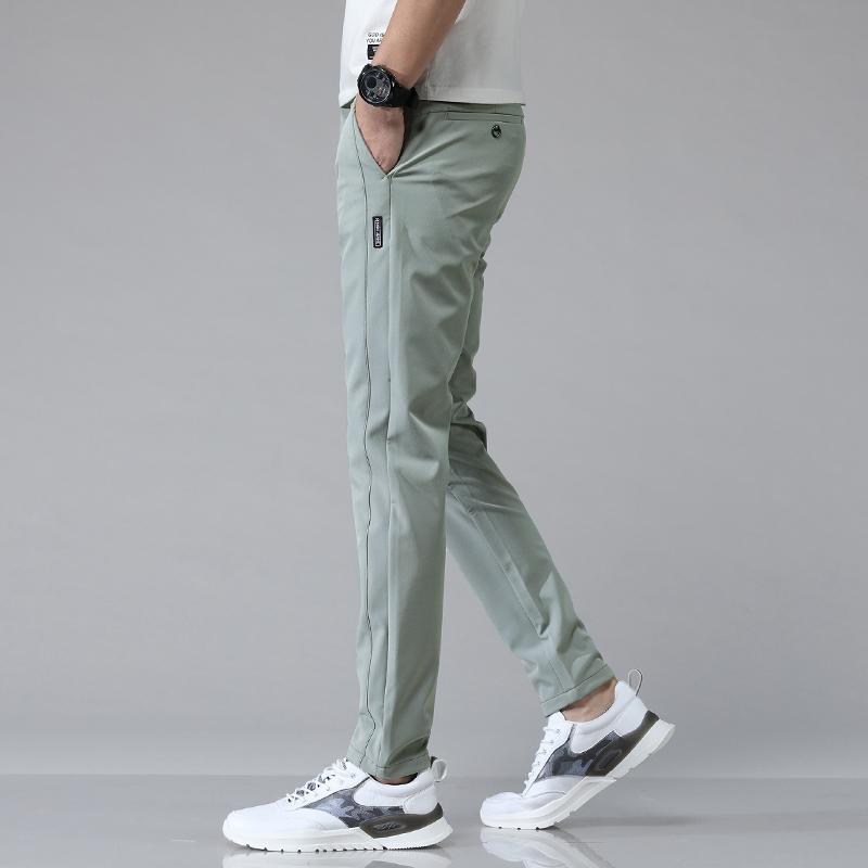 Colors Spring Summer Ultra-thin Men's Stretch Slim Straight Casual Pants Fashion Breathable Golf Sports Trousers