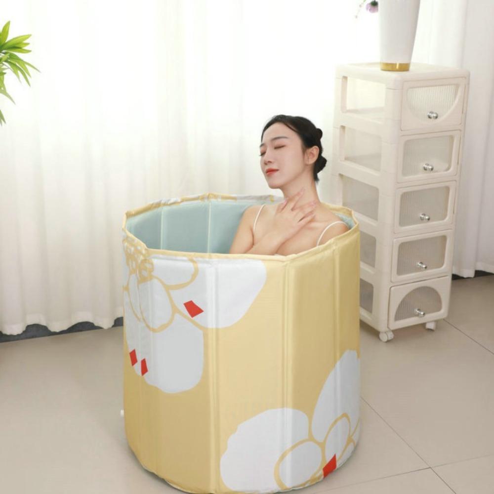 Foldable Bath Tub Portable Bathtub Full Body Thickened Bath Bucket for Children and Adults Long Term Temperature Locked Bathtub
