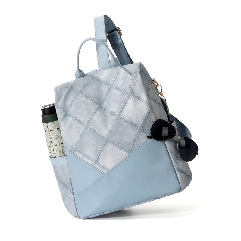 Ромбовидный женский мягкий кожаный рюкзак с большой вместимостью — фото 6