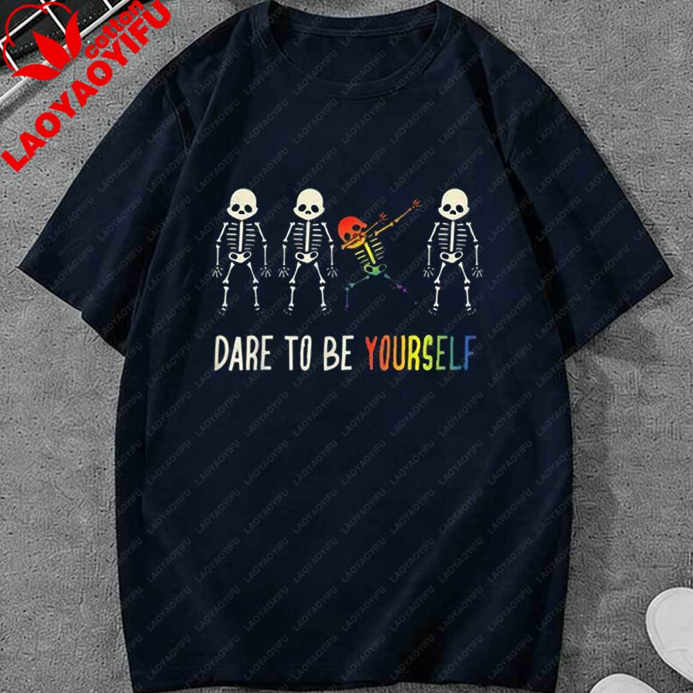 

LGBT Funny Skeleton Pirate T Shirt for Unisex Women Casual Short Sleeve Graphic Streetwear Summer Tops Graphic T Shirts Streetwear 3XL