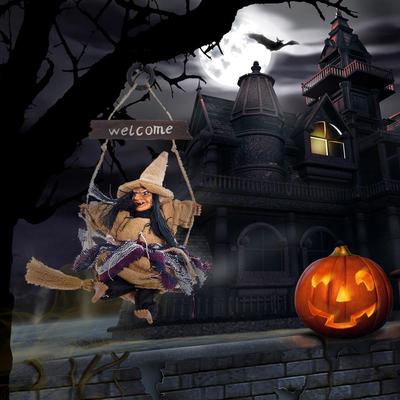 Outdoor Party Decoration Spooky Props Haunted House Props Home Door Bar Club Decor Witch Dolls Halloween Hanging Ghost