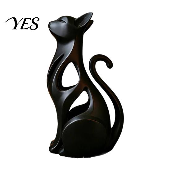 Desktop Cat Decor 3D Printed Hollow Figurine, Modern Abstract Sitting Kitten Statue, Artistic Design Animal Sculpture for Home Decoration, Gift Lovers
