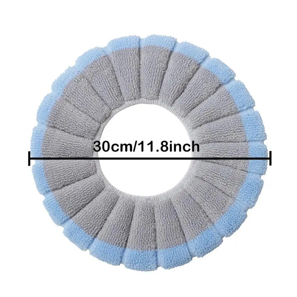 1Pcs Bathroom Toilet Seat Cover Mat Washable Warmer Bathroom Toilet Cushion With Handle Thicker Soft Knitting Closestool Pad