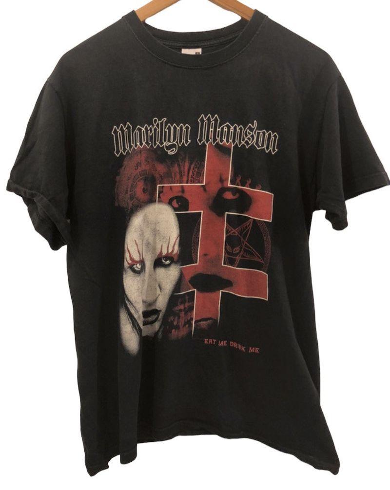Marilyn Manson Vtg 90 Black Short Sleeve Unisex Tshirt Reprint S5XL KH5105 S