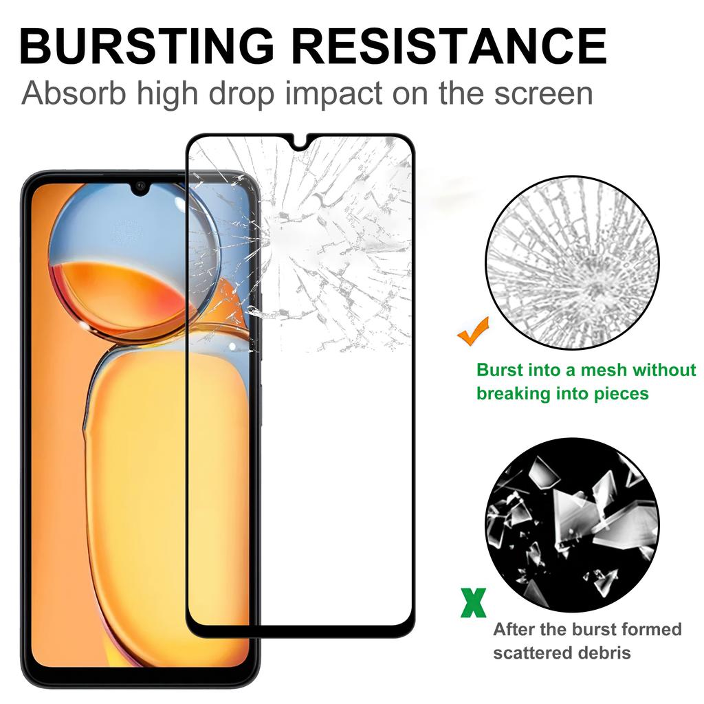 For Xiaomi Redmi 13C 4G/13C 5G/Poco C65 4G/Poco M6 5G/13R 5G Cell Phone Screen Protector Full Glue Clear AGC Glass Screen Covering Film