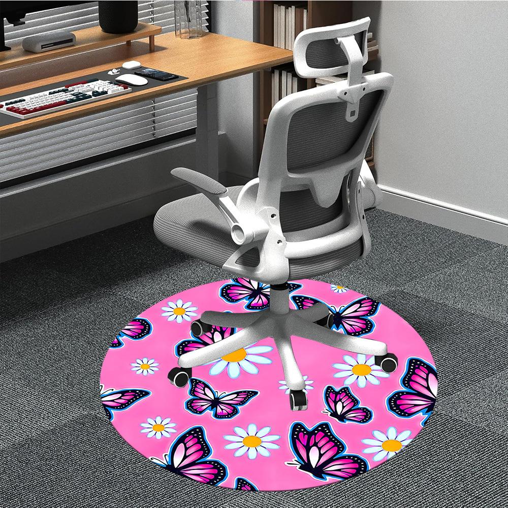 

1pc Butterfly Daisy Chair Carpet for Office, Non-slip, Soft and Durable Office Rug, Perfect for Office yy260127138 80cm by 80cm