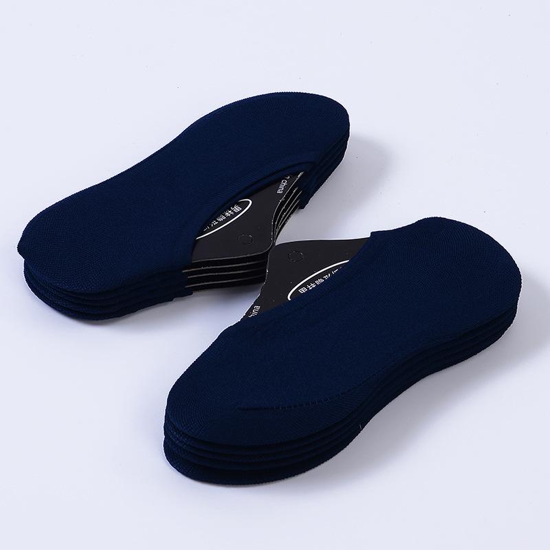 

10 пар летних мужских носков-лодочек, бархатные волшебные носки, короткие носки, невидимые носки, мужские силиконовые противоскользящие носки 10 pairs темно-синий