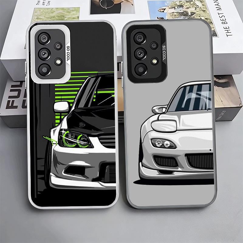 Simple Japanese Sports Cars Pattern Soft Phone Case for Samsung A17 A16 A15 A14 A13 A57 A56 A55 A54 A53 A37 A36 A35 A34 A33 A26