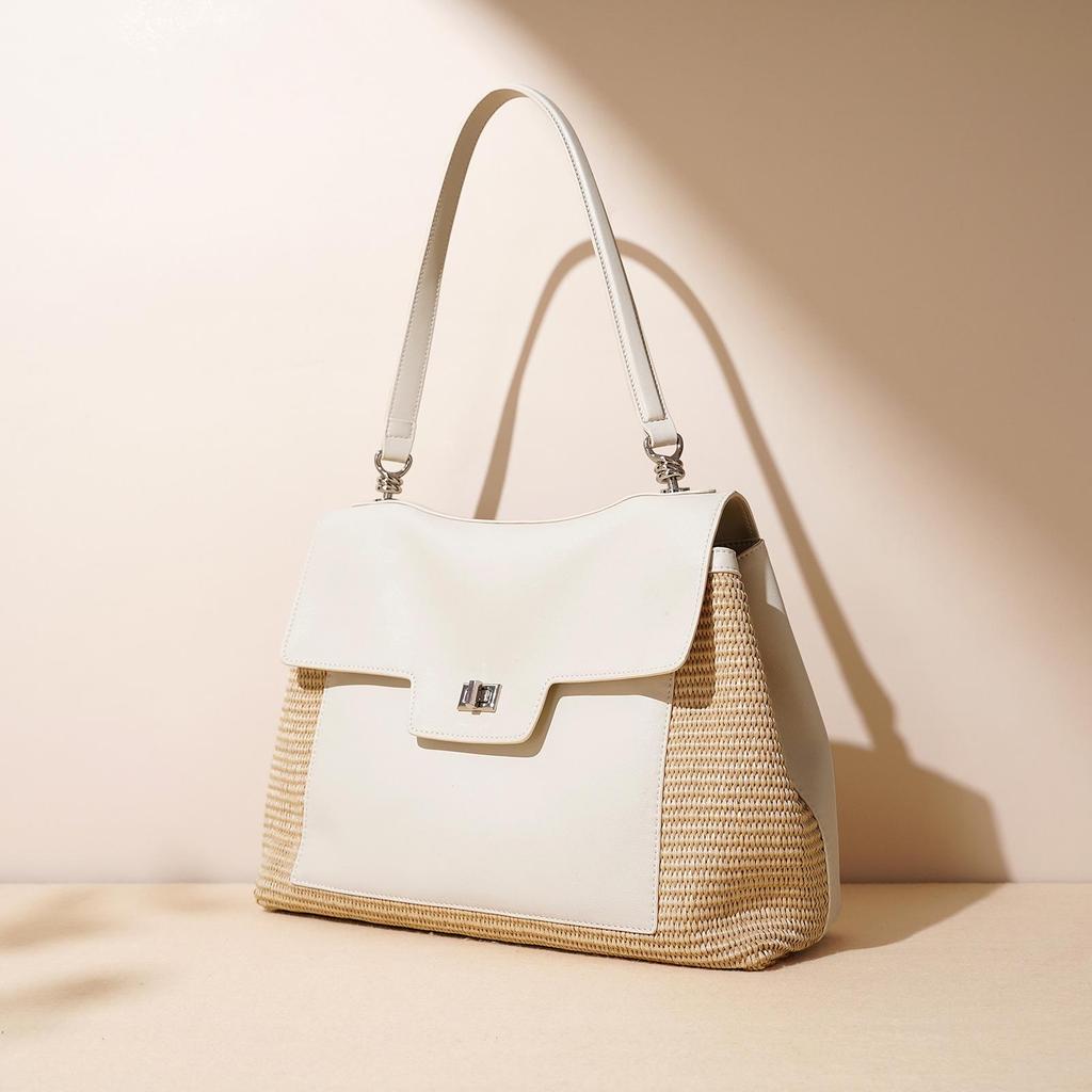 2025 Women's High-End Woven Summer Tote: Casual Crossbody & Single Shoulder Bag