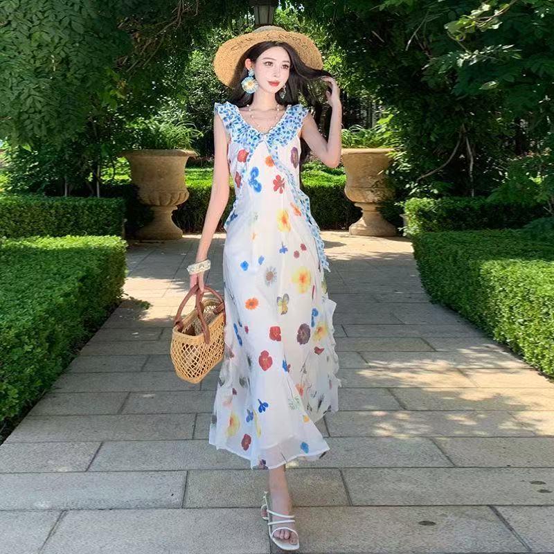 High-End Women's Dopamine Summer Beach Dress - 2026 Autumn New Arrival Long Skirt