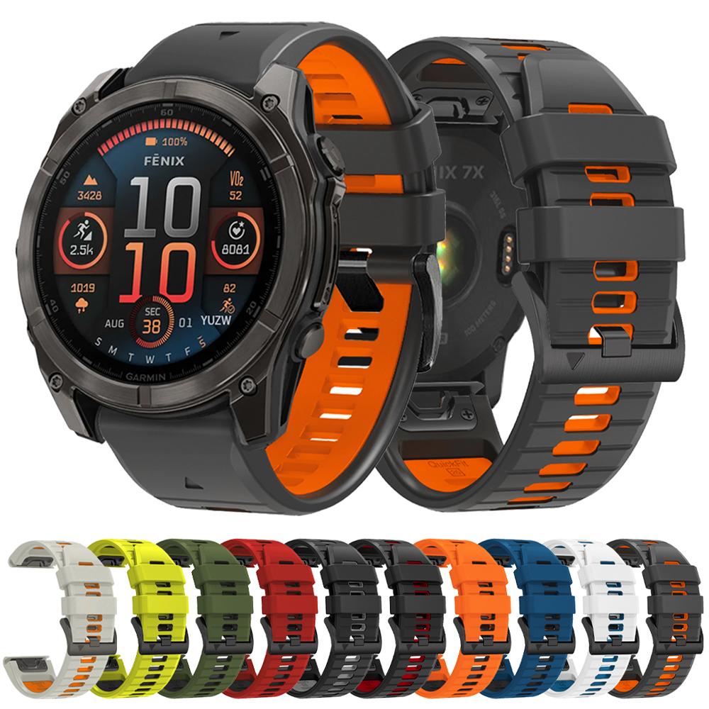 Sport Silicone Band For Garmin Fenix E 8 47mm 51mm 7 7X Bracelet For Garmin Enduro 3/Epix Gen Pro QuickFit 22mm 26mm Watch Strap