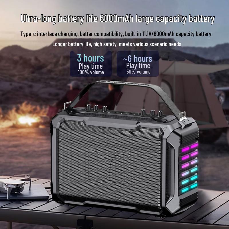 Monster P11 Portable Outdoor Party Speaker with Microphone