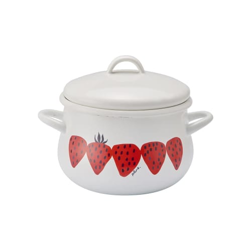 

Plune 16cm Enamel Pot, Red Strawberry