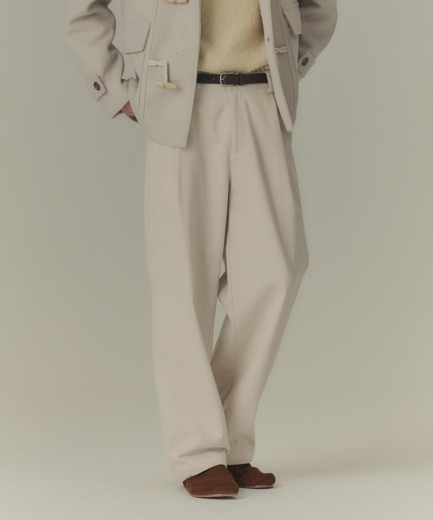 MINDBRIDGE [Warm] Cotton Wide One-Pleat Elastic Waist Pants - 3 Colors