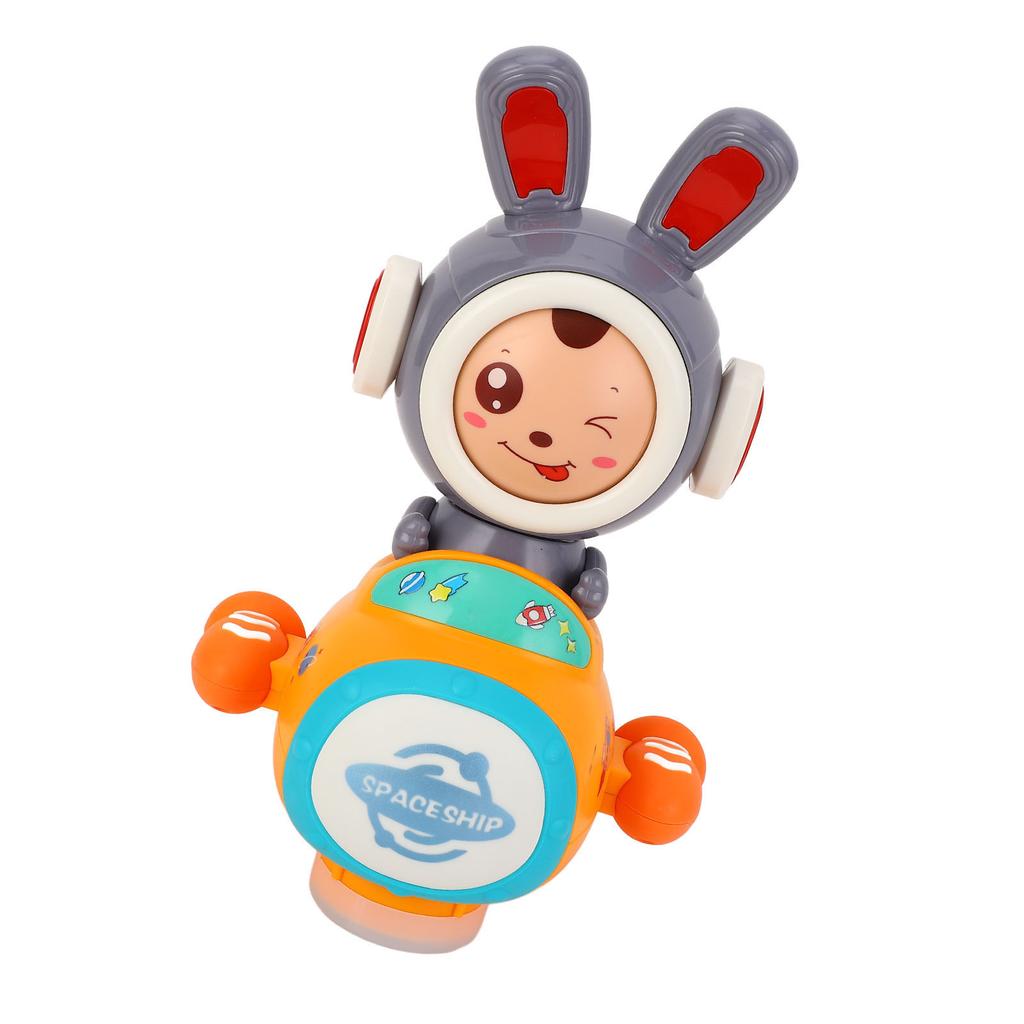 Baby Crawling Tummy Time Toy with Music Dazzling Light Automatic Changing Face Bunny Shape Universal