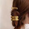Vintage Style Alloy Concave Hair Tie Geometric Design Alloy Decor Elastic Hair Ring Women Ponytail Holder Hair Accessories