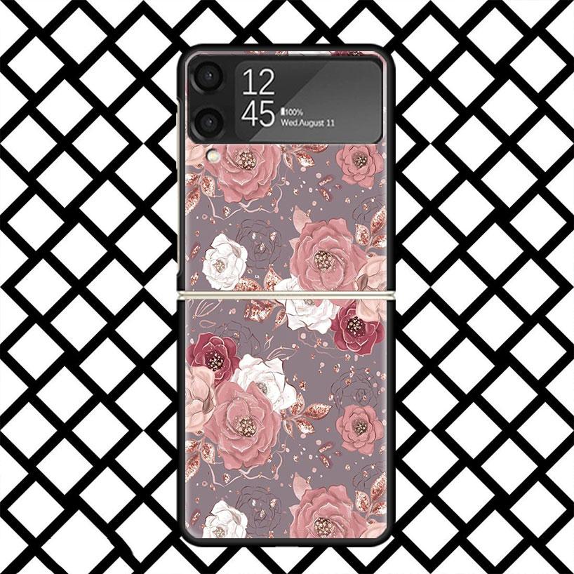 

Красивый арт-чехол цвета розового золота для Samsung Z Flip 7 6 5 4 3 Galaxy ZFLIP7 ZFlip6 5G Flip5 Flip4 Flip3 5g Черная жесткая крышка Samsung Z Flip 5