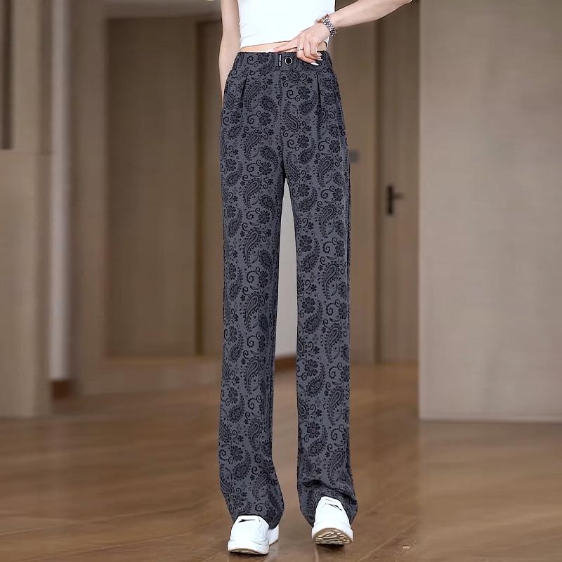 

Spring/Summer 2026 Women s High-Waisted Slimming Wide-Leg Pants - Loose Drapey Fit for a Casual Look. 3XL (135-145 jin) сірий колір
