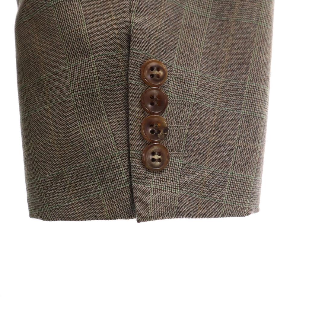 Lanvin 90s Wool Old Check Pattern Suit Setup ST50-56 Gray Men's Used