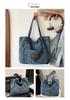 2026 Trendy Large Capacity Denim Tote Bag - Casual and Fashionable Shoulder Bag for Work and Commute
