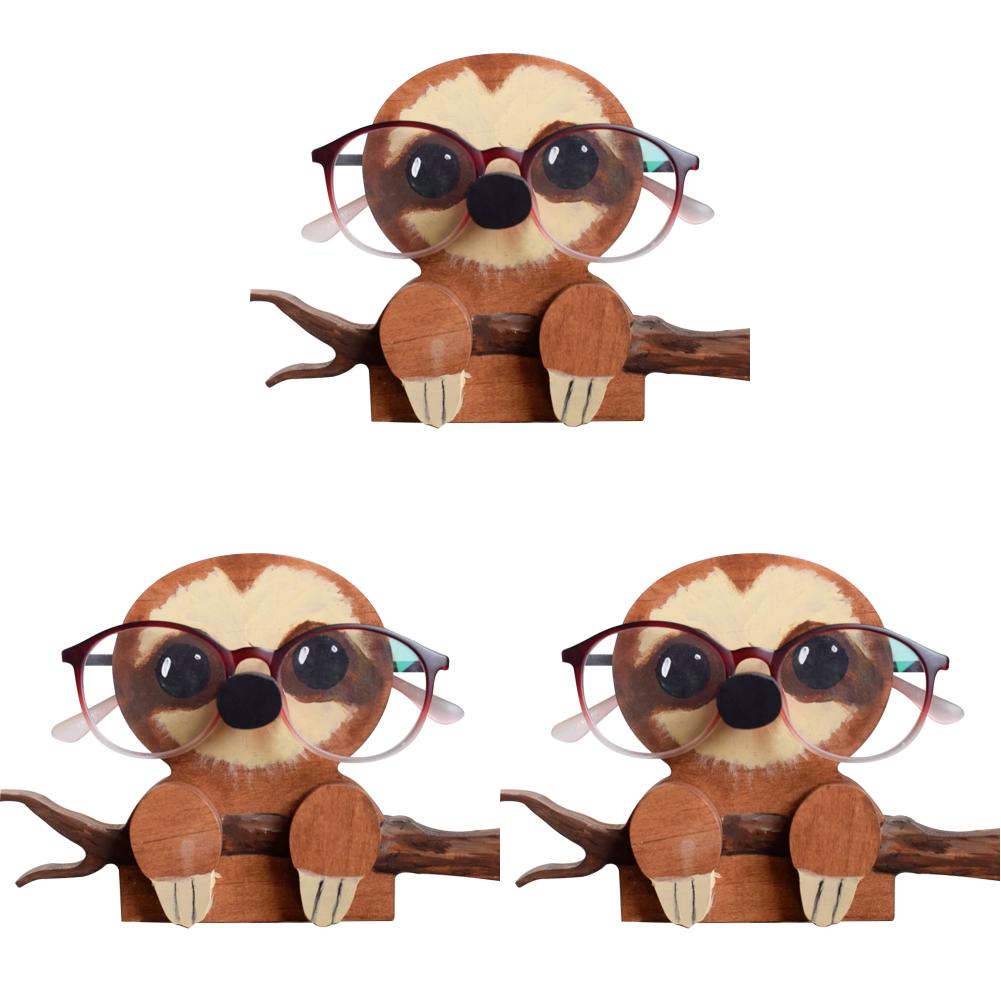 1/3pc Cute Animal Glasses Holder Rack Cartoon Cat Fox Sloth Dog Sunglasses Holder Display Stand Showcase Home Office Desk Decor