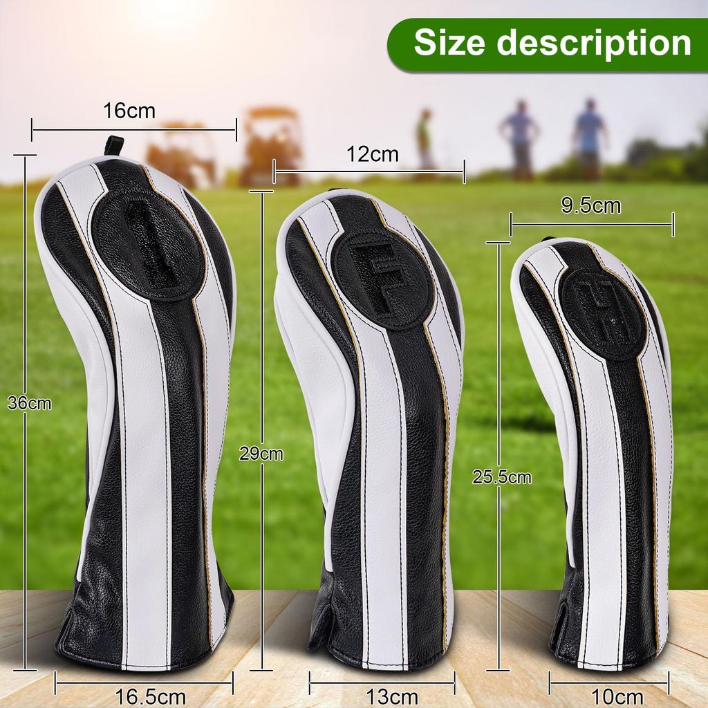 Big Teeth Golf Set Individual Golf Wood Cover Golf Driver Fairway Wood Utility Cover Headcovers, 3-Piece (1 FUT) / Set, Cover, Cover, (DR)