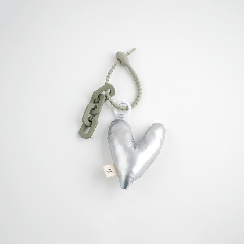 

Simple Cotton Filled Heart-shaped Pendant Key Lanyard Cute Love Heart Confession Keychain Women Niche Design Bag Bag Accessories