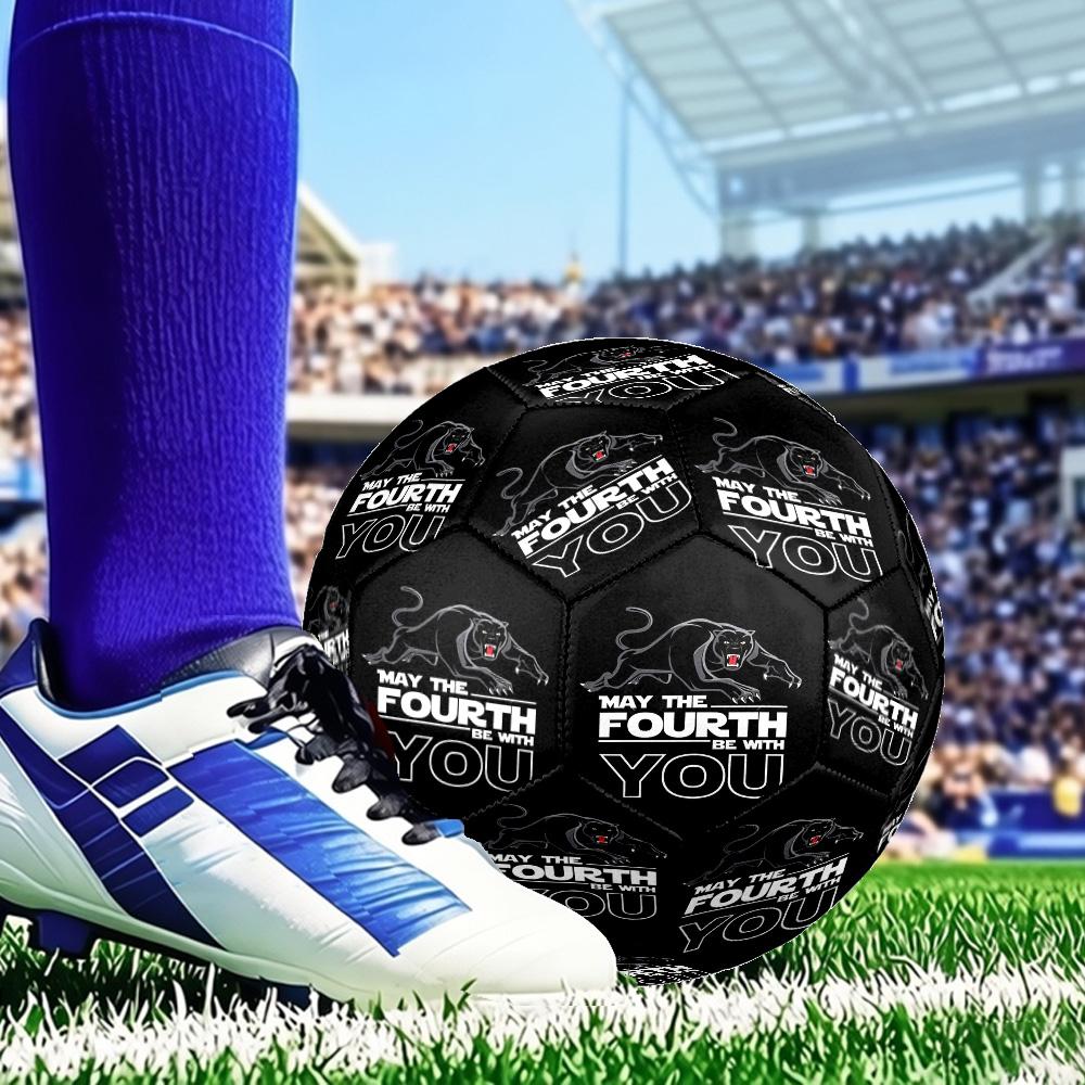Panther Panthers Spirit Size 5 Soccer Ball, Suitable for Training and Matches, High-Elasticity, Wear-Resistant Material Gift for Fan