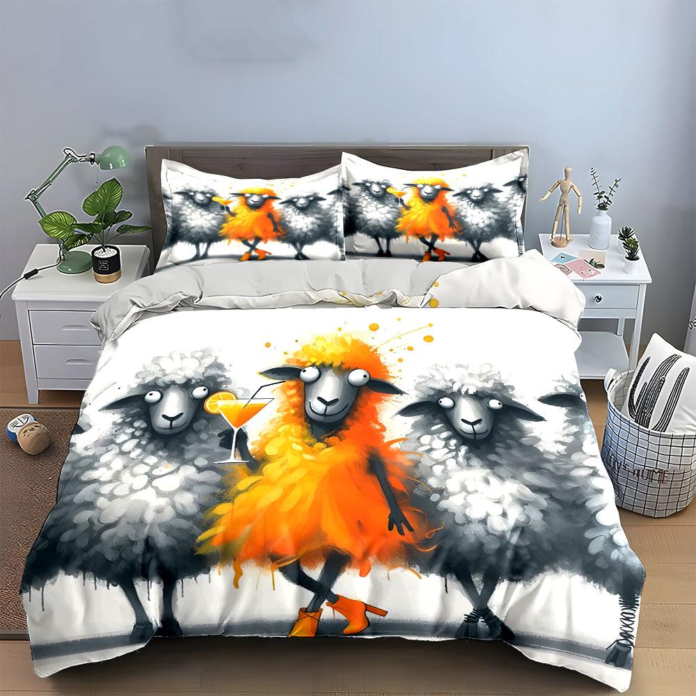 Radiant sheep in spotlight. Bedding sets Duvet covers Pillowcases(1* Duvet Cover 2* Pillowcases without duvet insert)