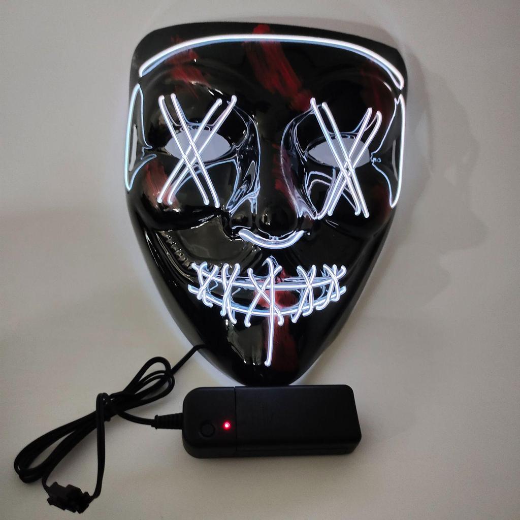 Halloween Two-Color Luminous EL Mask for Dance Parties