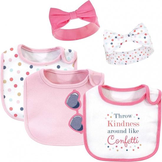 Little Treasure baby-girls Bib and Headband Set One Size