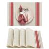 Senteria Placemats, Set of 4, Japanese-Style PVC Vinyl Red, Stylish Nordic Square Mats, Waterproof, Non-Slip, Stain-Resistant, Insulated, Protective,