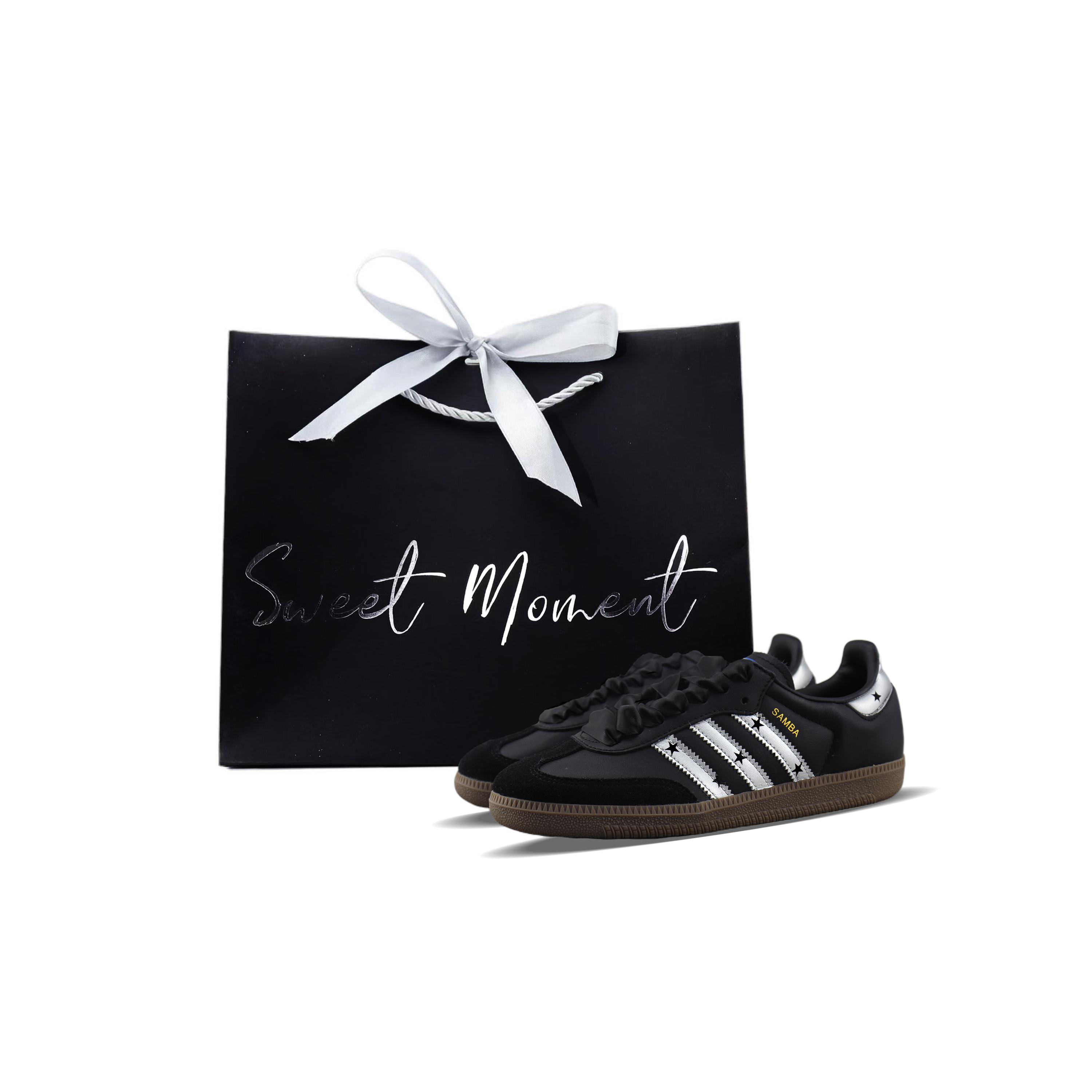 

Adidas Originals SAMBA OG Slip Resistant Abrasion Resistant Low top German Army Trainers Unisex Black Silver B75807(Team840--) 35⅔