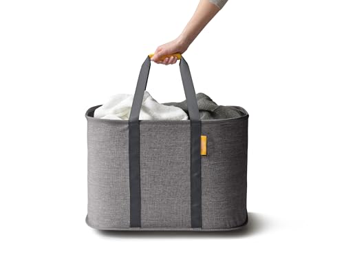Joseph Joseph Hold-All Max Foldable 55L Laundry Basket Bag, Durable Fabric, Moisture-Resistant, Gray [Authentic] 50039