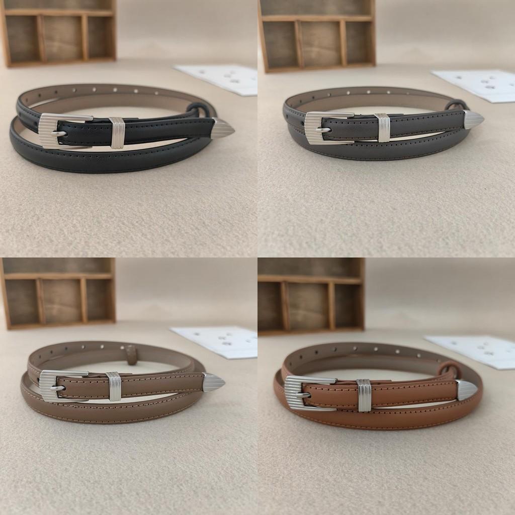 Leather Casual Womens Belt With Silver Buckle For Jeans And Office Gift Wear